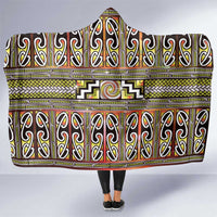Maori Matariki Hooded Blanket Yellow Galaxy Aesthetic Koru Art
