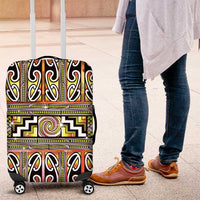 Maori Matariki Luggage Cover Yellow Galaxy Aesthetic Koru Art