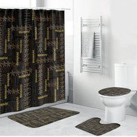 Hawaii Brown Plumeria Lei Black Bathroom Set Frangipani Floral Heritage Art