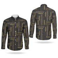 Hawaii Brown Plumeria Lei Black Couples Matching Summer Maxi Dress and Long Sleeve Button Shirt Frangipani Floral Heritage Art LT01 - Polynesian Pride