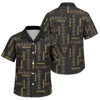 Hawaii Brown Plumeria Lei Black Family Matching Long Sleeve Bodycon Dress and Hawaiian Shirt Frangipani Floral Heritage Art LT01 Son's Shirt Black - Polynesian Pride