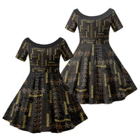 Hawaii Brown Plumeria Lei Black Family Matching Off Shoulder Maxi Dress and Hawaiian Shirt Frangipani Floral Heritage Art LT01 Daughter's Dress Black - Polynesian Pride