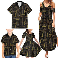 Hawaii Brown Plumeria Lei Black Family Matching Summer Maxi Dress and Hawaiian Shirt Frangipani Floral Heritage Art LT01 - Polynesian Pride