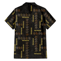 Hawaii Brown Plumeria Lei Black Family Matching Tank Maxi Dress and Hawaiian Shirt Frangipani Floral Heritage Art LT01 Dad's Shirt - Long Sleeve Black - Polynesian Pride