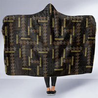 Hawaii Brown Plumeria Lei Black Hooded Blanket Frangipani Floral Heritage Art