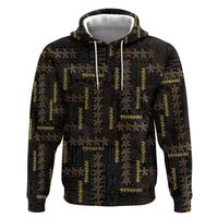Hawaii Brown Plumeria Lei Black Hoodie Frangipani Floral Heritage Art