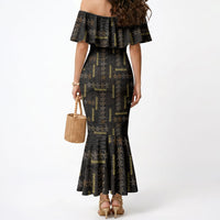 Hawaii Brown Plumeria Lei Black Mermaid Dress Frangipani Floral Heritage Art LT01 - Polynesian Pride