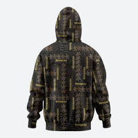 Hawaii Brown Plumeria Lei Black Zip Hoodie Frangipani Floral Heritage Art