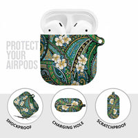 Polynesian Hibiscus Tropical Green Floral AirPods Case Tribal Pattern - Polynesian Pride