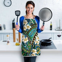 Polynesian Hibiscus Tropical Green Floral Apron Tribal Pattern - Polynesian Pride