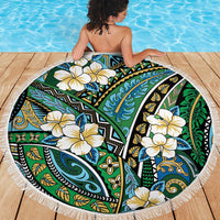 Polynesian Hibiscus Tropical Green Floral Beach Blanket Tribal Pattern - Polynesian Pride