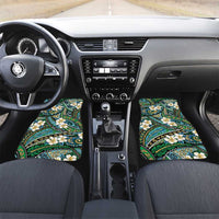 Polynesian Hibiscus Tropical Green Floral Car Mats Tribal Pattern - Polynesian Pride