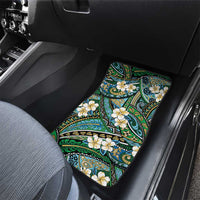 Polynesian Hibiscus Tropical Green Floral Car Mats Tribal Pattern - Polynesian Pride