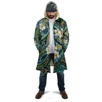 Polynesian Hibiscus Tropical Green Floral Cloak Tribal Pattern - Polynesian Pride