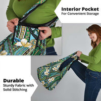Polynesian Hibiscus Tropical Green Floral Grocery Bag Tribal Pattern - Polynesian Pride