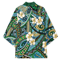 Polynesian Hibiscus Tropical Green Floral Kimono Tribal Pattern - Polynesian Pride