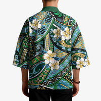 Polynesian Hibiscus Tropical Green Floral Kimono Tribal Pattern - Polynesian Pride
