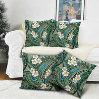 Polynesian Hibiscus Tropical Green Floral Pillow Cover Tribal Pattern - Polynesian Pride