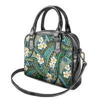 Polynesian Hibiscus Tropical Green Floral Shoulder Handbag Tribal Pattern - Polynesian Pride