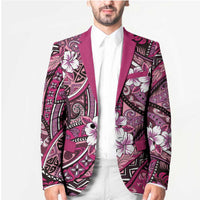 Polynesian Hibiscus Tropical Pink Floral Blazer Tribal Pattern - Polynesian Pride