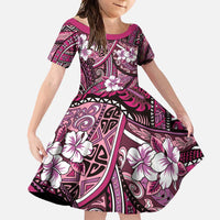 Polynesian Hibiscus Tropical Pink Floral Family Matching Mermaid Dress and Hawaiian Shirt Tribal Pattern - Polynesian Pride