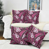 Polynesian Hibiscus Tropical Pink Floral Pillow Cover Tribal Pattern - Polynesian Pride