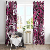 Polynesian Hibiscus Tropical Pink Floral Window Curtain Tribal Pattern - Polynesian Pride