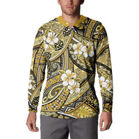 Polynesian Hibiscus Tropical Yellow Floral Button Sweatshirt Tribal Pattern LT01 - Polynesian Pride