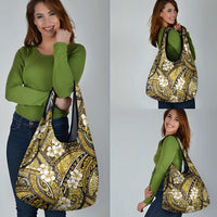 Polynesian Hibiscus Tropical Yellow Floral Grocery Bag Tribal Pattern - Polynesian Pride