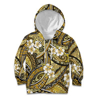 Polynesian Hibiscus Tropical Yellow Floral Kid Hoodie Tribal Pattern - Polynesian Pride