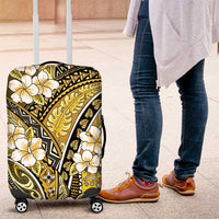 Polynesian Hibiscus Tropical Yellow Floral Luggage Cover Tribal Pattern - Polynesian Pride