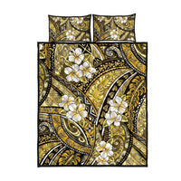Polynesian Hibiscus Tropical Yellow Floral Quilt Bed Set Tribal Pattern - Polynesian Pride