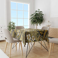 Polynesian Hibiscus Tropical Yellow Floral Tablecloth Tribal Pattern - Polynesian Pride