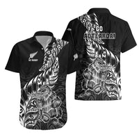 New Zealand Silver Fern Rugby Hawaiian Shirt Aotearoa Kiwi Maori Black Version LT01 - Polynesian Pride
