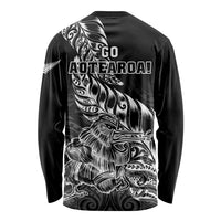 New Zealand Silver Fern Rugby Long Sleeve Shirt Aotearoa Kiwi Maori Black Version LT01