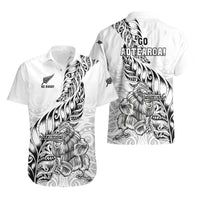 New Zealand Silver Fern Rugby Hawaiian Shirt Aotearoa Kiwi Maori White Version LT01 - Polynesian Pride