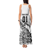 Custom New Zealand Silver Fern Rugby Tank Maxi Dress Aotearoa Kiwi Maori White Version LT01 - Polynesian Pride