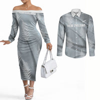 Custom Rugby New Zealand 2026 Couples Matching Off The Shoulder Long Sleeve Dress and Long Sleeve Button Shirt The Fern Go Champions