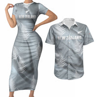 Custom Rugby New Zealand 2026 Couples Matching Short Sleeve Bodycon Dress and Hawaiian Shirt The Fern Go Champions