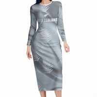 Custom Rugby New Zealand 2026 Long Sleeve Bodycon Dress The Fern Go Champions