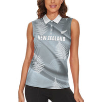 Custom Rugby New Zealand 2026 Women Sleeveless Polo Shirt The Fern Go Champions