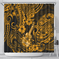 Hawaii Ukulele Shower Curtain Polynesian Pattern Gold Version LT01 - Polynesian Pride
