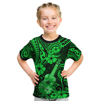 Hawaii Ukulele Kid T Shirt Polynesian Pattern Green Version LT01 Green - Polynesian Pride