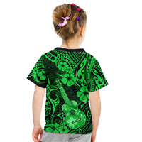 Hawaii Ukulele Kid T Shirt Polynesian Pattern Green Version LT01 - Polynesian Pride