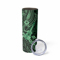 Hawaii Ukulele Skinny Tumbler Polynesian Pattern Green Version