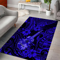 Hawaii Ukulele Area Rug Polynesian Pattern Navy Blue Version LT01 - Polynesian Pride