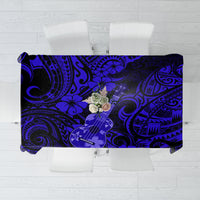 Hawaii Ukulele Tablecloth Polynesian Pattern Navy Blue Version LT01 Blue - Polynesian Pride