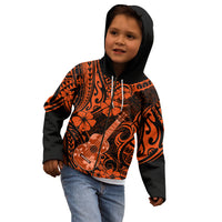 Hawaii Ukulele Kid Hoodie Polynesian Pattern Orange Version LT01 - Polynesian Pride