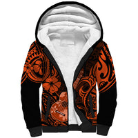 Hawaii Ukulele Sherpa Hoodie Polynesian Pattern Orange Version LT01 Unisex Orange - Polynesian Pride