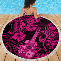 Hawaii Ukulele Beach Blanket Polynesian Pattern Pink Version LT01 - Wonder Print Shop